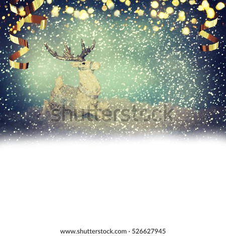 Reindeer toy. Christmas background