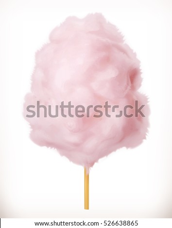 Cotton candy. Sugar clouds. 3d vector icon. Realistic illustration Royalty-Free Stock Photo #526638865