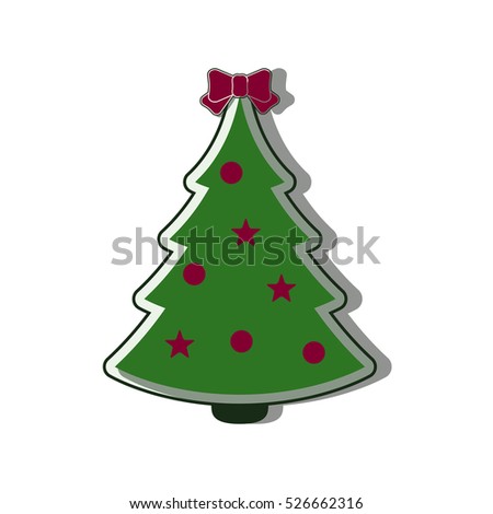 Christmas tree Icon flat vector new year