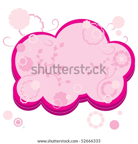 Pink greetings card with flowers, part 12,  vector illustration