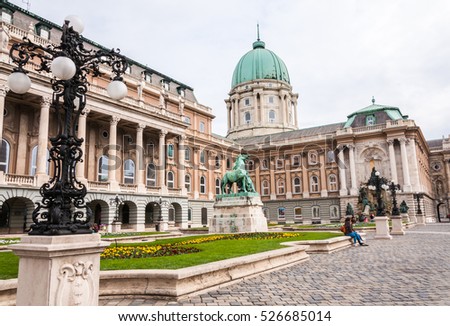 Buda castle in Budapest, Hungary Royalty-Free Stock Photo #526685014