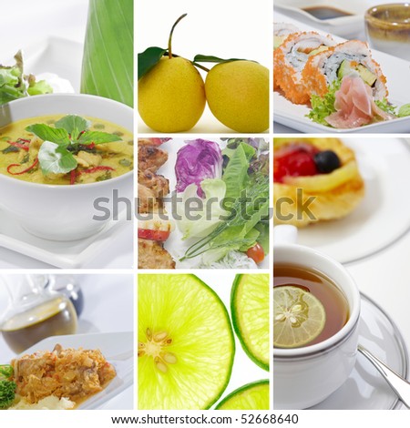 Food and drink  theme photo collage composed of few images
