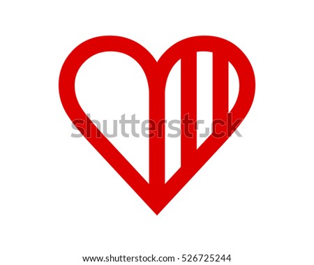 red heart love image vector icon logo symbol