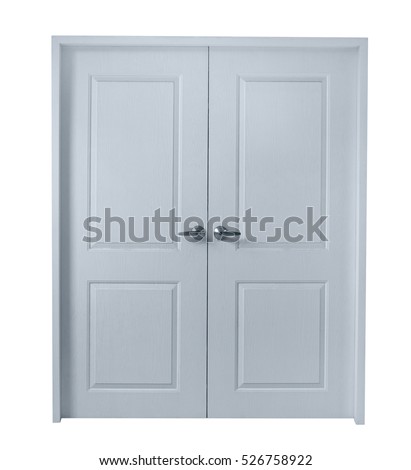 wooden door isolated on white background,clipping path Royalty-Free Stock Photo #526758922