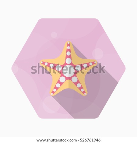 Starfish  icon, Vector flat long shadow design. EPS10