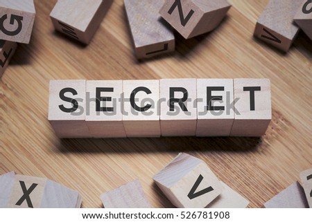 Secret Word Written In Wooden Cube