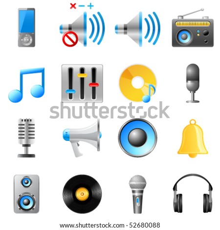 music icons - vector illustration