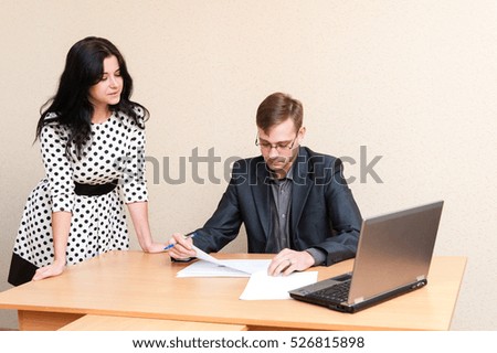Office workers, Office, desk, papers, Director