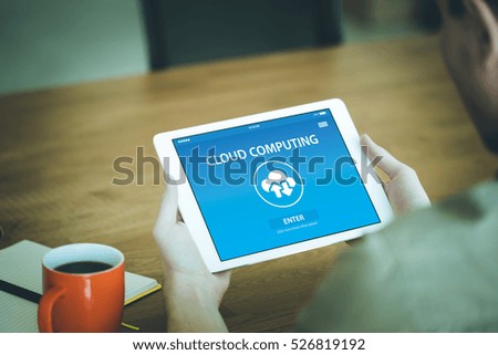 CLOUD COMPUTING CONCEPT ON SCREEN