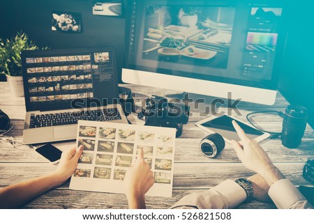 photographer journalist camera photo dslr editing edit designer photography teamwork team memories lighting shooting commercial contemporary shoot objects objective concept - stock image
