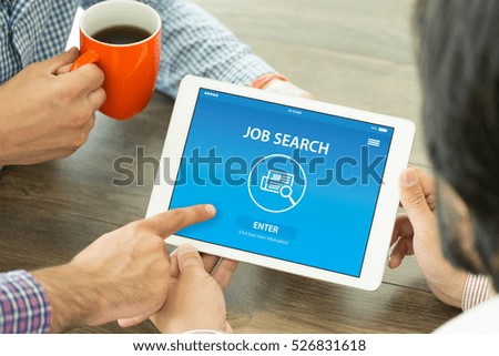 JOB SEARCH CONCEPT ON SCREEN