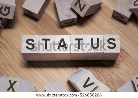Status Word Written In Wooden Cube