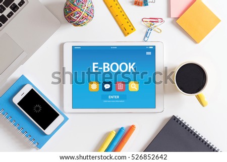E-BOOK CONCEPT ON TABLET PC SCREEN