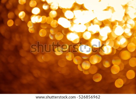 sparkling rain of golden bokeh