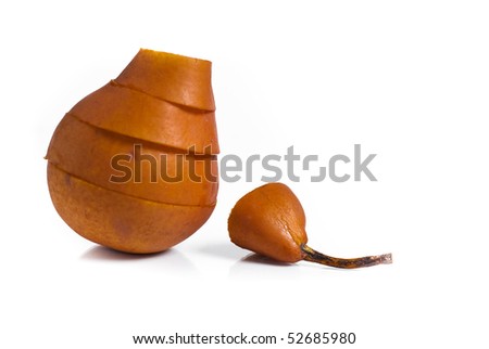 pears slices isolated on a white background