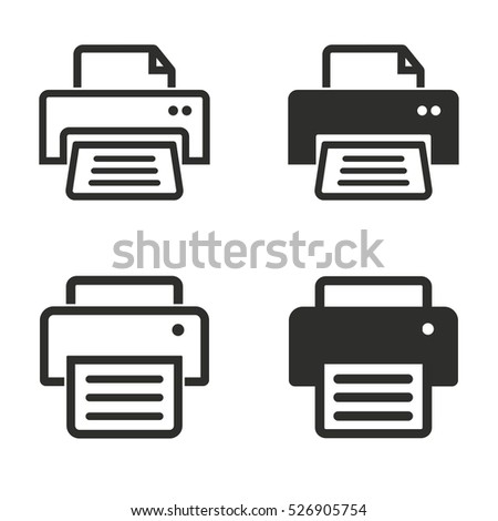 Printer vector icons set. Illustration isolated for graphic and web design. Royalty-Free Stock Photo #526905754