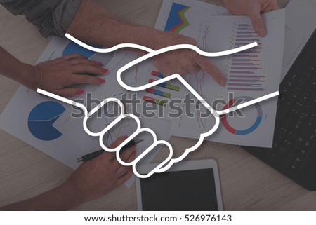 Partnership concept illustrated by a picture on background