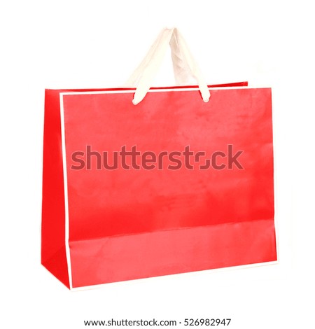 Paper Shopping Bag isolated on white background.