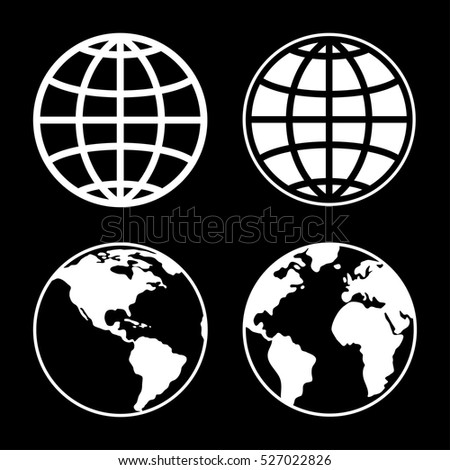 Globe icon set on a light background.