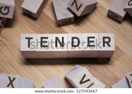 Tender Word Written In Wooden Cube