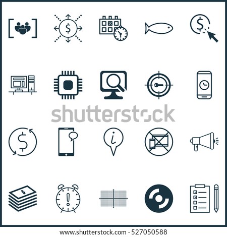 Set Of 20 Universal Editable Icons. Can Be Used For Web, Mobile And App Design. Includes Elements Such As Appointment, Keyword Marketing, Money And More.