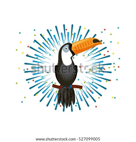 toucan bird icon over white background. brazilian culture design. vector illustration