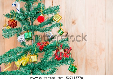 Christmas tree on blurred, sparkling and fairy background