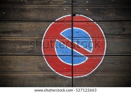 no parking traffic sign on wooden background