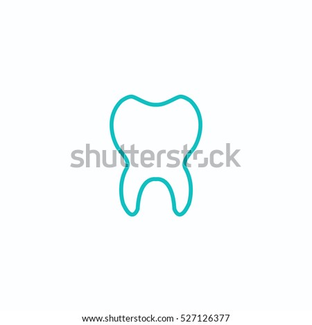tooth outline icon, isolated, white background