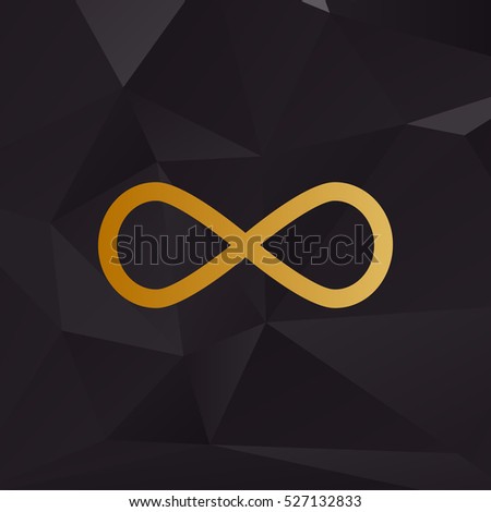 Limitless symbol illustration. Golden style on background with polygons.