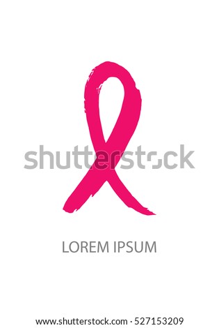 Hand drawn pink ribbon to World Breast Cancer Awareness month.
Medical sign.