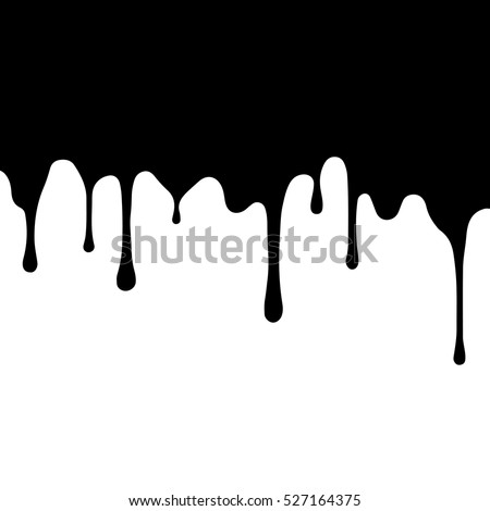 black paint dripping. abstract blob. White background. Royalty-Free Stock Photo #527164375