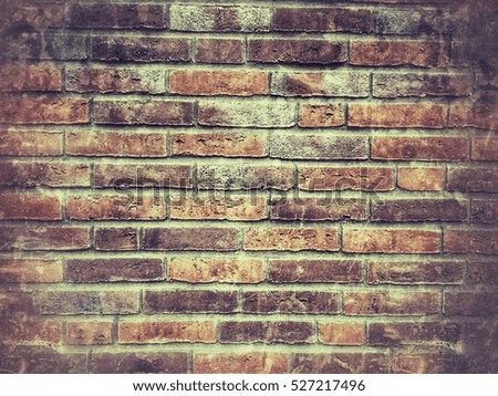 Brick Wall in Retro Grunge Background design in Red and Brown color.