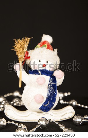  Little Snow man ,christmas decoration .ornament ,black ,white ,background ,holiday ,decor ,silver ,shining ,cute ,baby