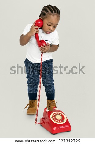 Little Girl Red Telephone Concept