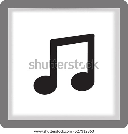 Musical note icon. Flat vector illustration