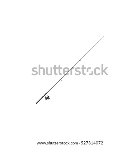 Fishing rod icon flat. Illustration isolated vector sign symbol