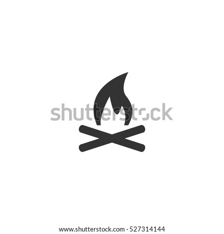 Bonfire icon flat. Illustration isolated vector sign symbol