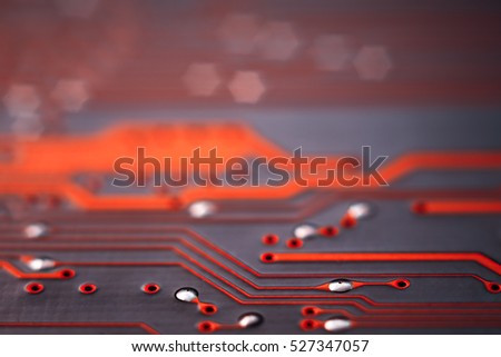 Bokeh electronic circuit close up computer
