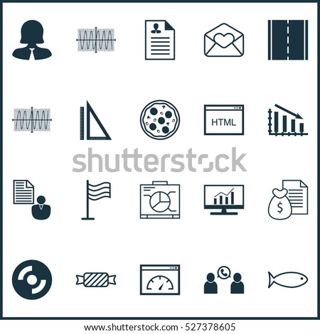 Set Of 20 Universal Editable Icons. Can Be Used For Web, Mobile And App Design. Includes Elements Such As Coding, Fishing, Greeting Email And More.