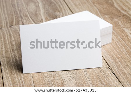 Business card on wood