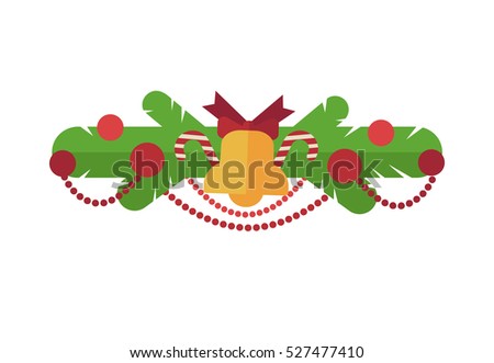 Christmas tree design template card. Flat style. Vector background
