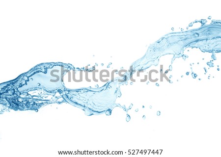 water splash isolated on white background,beautiful splashes a clean water Royalty-Free Stock Photo #527497447