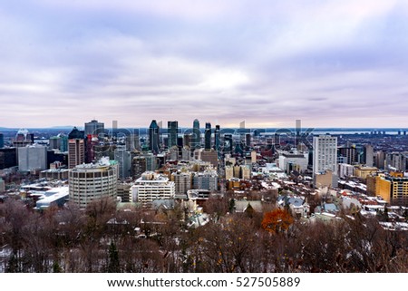 Montreal Skyline in Winter