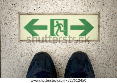 exit way on floor.