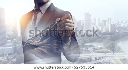 His business growth and progress Royalty-Free Stock Photo #527535514