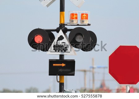 View of railroad crossing in Thailand