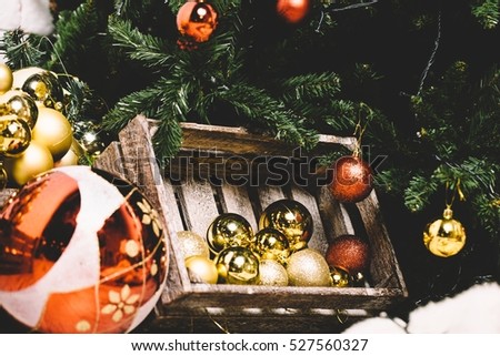 Christmas balls in the box