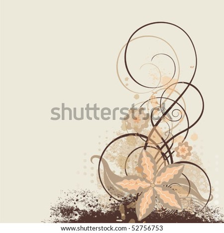 Abstract vector background with a flowers