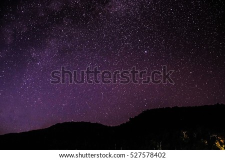 night stars for background , milky way rises on a night sky.